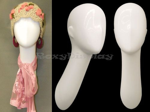 Wall Mounted Abstract Female Mannequin Head - Long Neck Style